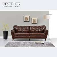 Comfortable Leather Furniture Sets Living Room Button Back Sofas