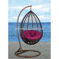 Luxury 2017 High Quality Poly Rattan Wicker Swing Hanging Egg Chair