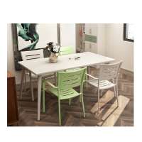 Metal Aluminum Durable Waterproof Outdoor Furniture Garden Hotel Dining Table Set with Chairs