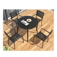 Nordic Design Durable Modern Casual Hotel Leisure Outdoor Garden Furniture Dining Table Chair Sets