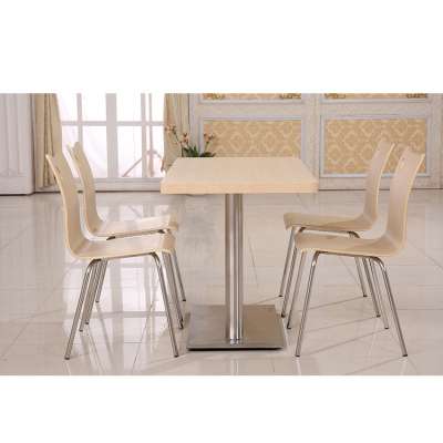 Coffee Wooden Restaurant Tables And Chairs Metal Stainless Steel Dining Dinner Table Set With Chairs