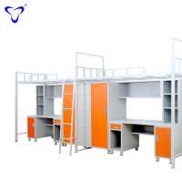 Bunk Bed with Desk School Furniture Dormitory Double Bunk Bed with Study Table