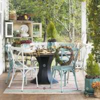 Rustic Patio Dining Set Restaurant Outdoor Table Chairs